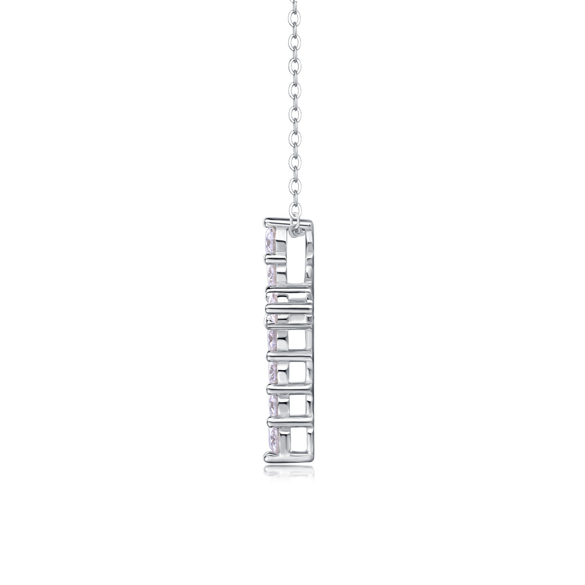 Faith Luxury Fashion Diamond Pendant Necklace Set With Mosan Diamond Silver Ornaments